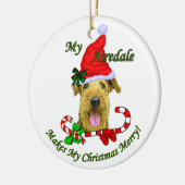 Airedale Terrier Weihnachtsgeschenk Keramik Ornament (Links)