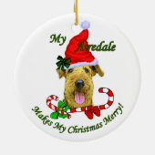 Airedale Terrier Weihnachtsgeschenk Keramik Ornament (Hinten)