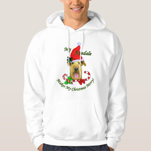 Airedale Terrier Weihnachtsgeschenke Hoodie (Vorderseite)