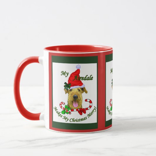 Airedale Terrier Weihnachtsgeschenke Tasse (Links)