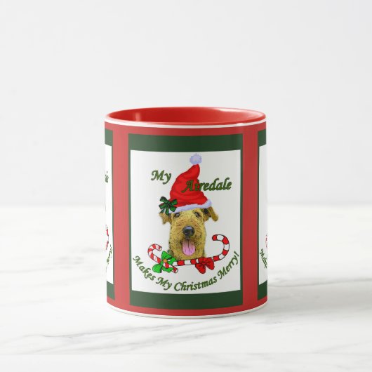 Airedale Terrier Weihnachtsgeschenke Tasse (Zentrum)