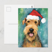 Airedale Terrier Weihnachtsmalerei Kunstwerke Postkarte (Vorne/Hinten)