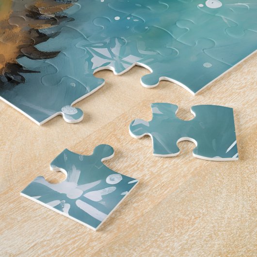 Airedale Terrier Weihnachtsmalerei Kunstwerke Puzzle (Seite)