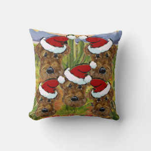 Airedale Terrier Weihnachtsmänner Kissen