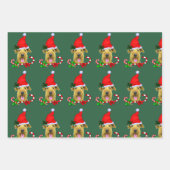 Airedale Terrier Weihnachtsmannmütze Weihnachten Geschenkpapier Set (Vorderseite 2)