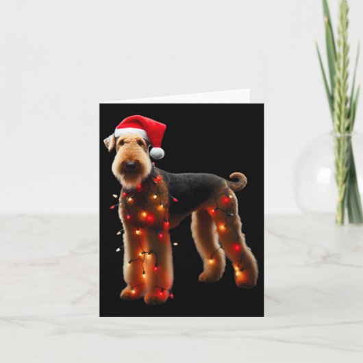 Airedale Terrier Weihnachtsmannmütze WeihnachtsLIC Karte (Vorderseite)