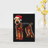Airedale Terrier Weihnachtsmannmütze WeihnachtsLIC Karte (Gelbe Blume)