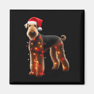 Airedale Terrier Weihnachtsmannmütze WeihnachtsLIC Magnet
