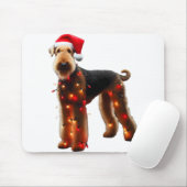 Airedale Terrier Weihnachtsmannmütze WeihnachtsLIC Mousepad (Mit Mouse)
