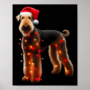 Airedale Terrier Weihnachtsmannmütze WeihnachtsLIC Poster
