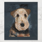 AIREDALE TERRIER WEINETIKETT (Einzelnes Label)