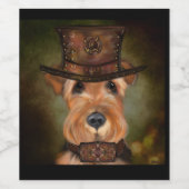 AIREDALE TERRIER WEINETIKETT (Einzelnes Label)