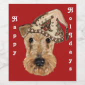 AIREDALE TERRIER WEINETIKETT (Einzelnes Label)