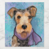 Airedale Terrier Weinetikett (Einzelnes Label)