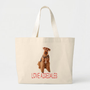 Airedale Terrier Welpen Hund Canvas Strand-Tasche Jumbo Stoffbeutel