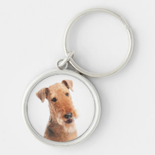 Airedale Terrier Welpen Hund Premium Silber Schlüs Schlüsselanhänger