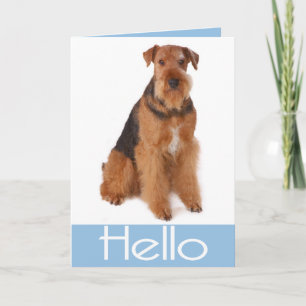 Airedale Terrier Welpen-Hunde-Grußkarte - Vers Karte