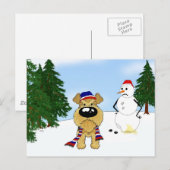 Airedale Terrier Winter Szene Postkarte (Vorne/Hinten)