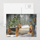 Airedale Terrier Wintertage Geschenke Postkarte (Vorne/Hinten)
