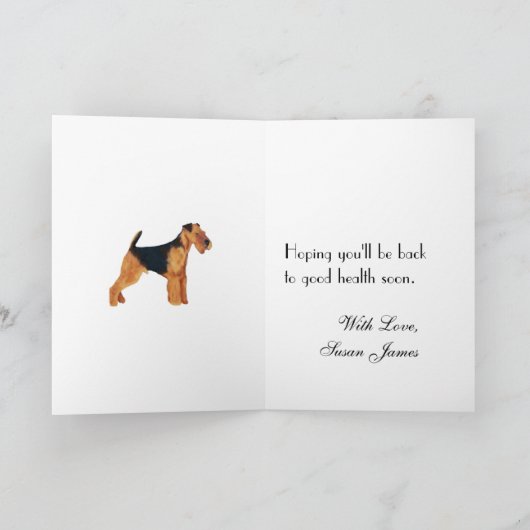 Airedale Terrier wird gut Karte (Innenseite)