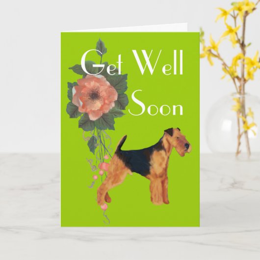 Airedale Terrier wird gut Karte (Gelbe Blume)