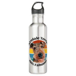 Airedale Terrier witziger Zitat Edelstahlflasche