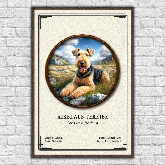 Airedale Terrier Zoologie-Serie Poster