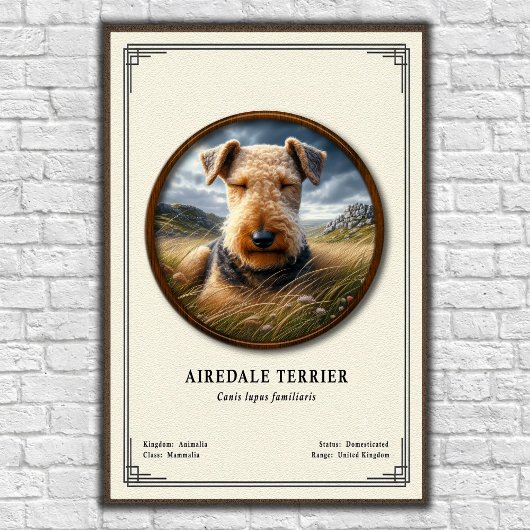 Airedale Terrier Zoology Series Poster