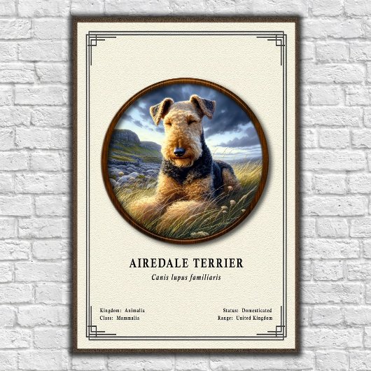 Airedale Terrier Zoology Series Poster