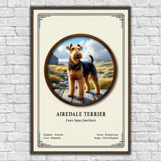 Airedale Terrier Zoology Series Poster