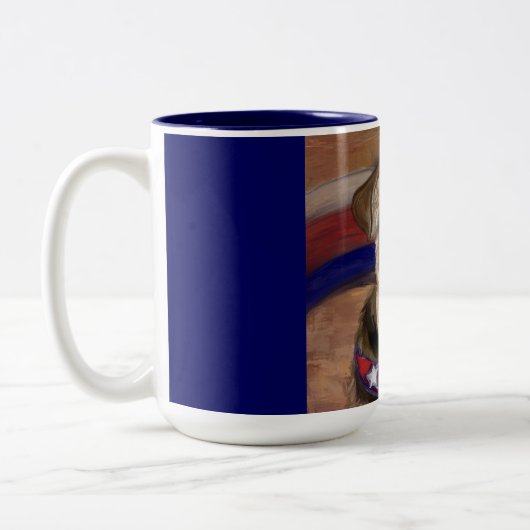 AIREDALE TERRIER ZWEIFARBIGE TASSE (Links)