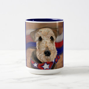 AIREDALE TERRIER ZWEIFARBIGE TASSE