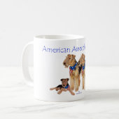 Airedale Terriers American Flag Kaffeetasse (Vorderseite Links)