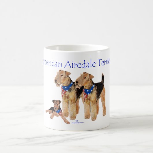 Airedale Terriers American Flag Kaffeetasse (Mittel)