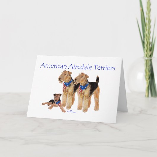 Airedale Terriers American Flag Karte (Vorderseite)
