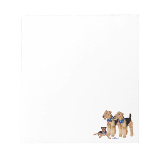 Airedale Terriers American Flag Notizblock (Vorderseite)