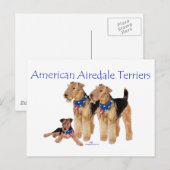 Airedale Terriers American Flag Postkarte (Vorne/Hinten)