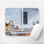 Airedale Terriers auf der Veranda Mousepad (Mit Mouse)