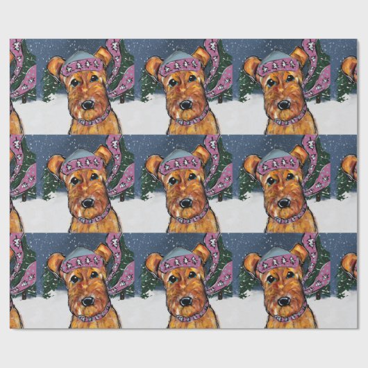 Airedale Terriers Geschenkpapier (Flach)