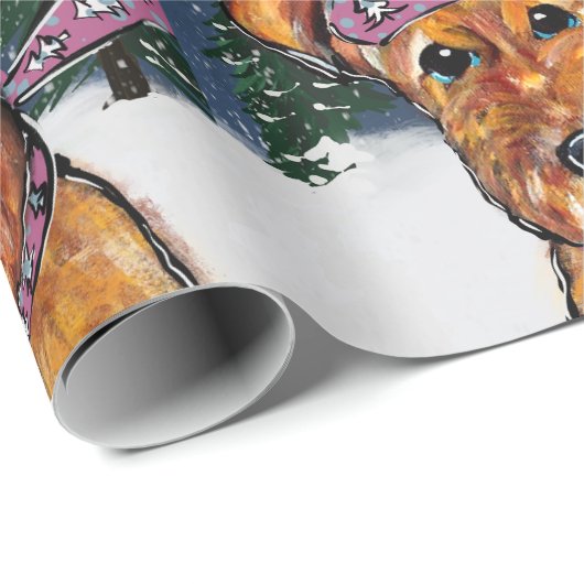 Airedale Terriers Geschenkpapier (Rolleneckpunkt)