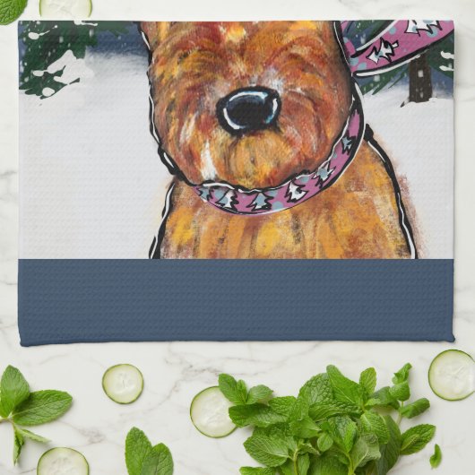 Airedale Terriers Geschirrtuch (Gefaltet)