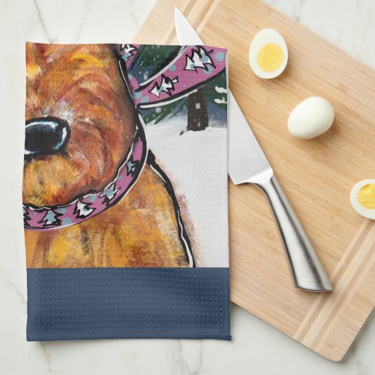 Airedale Terriers Geschirrtuch (Viertel Falte)