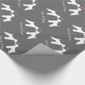 Airedale Terriers Hochzeit mit benutzerdefiniertem Geschenkpapier (Ecke)