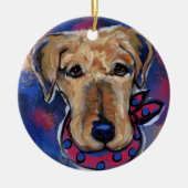 Airedale Terriers Keramik Ornament (Vorne)
