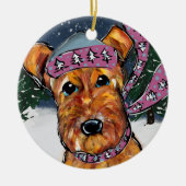 Airedale Terriers Keramik Ornament (Vorne)