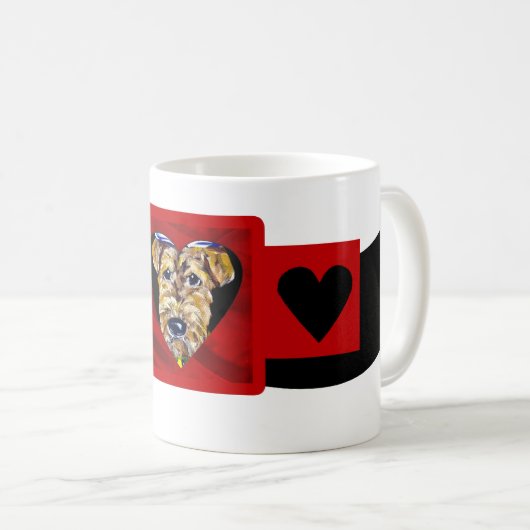 Airedale Valentine Kaffeetasse (VorderseiteRechts)