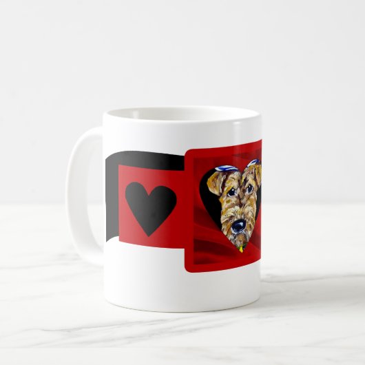Airedale Valentine Kaffeetasse (Vorderseite Links)