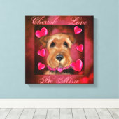 Airedale Valentine Leinwanddruck (Insitu (Holzboden))