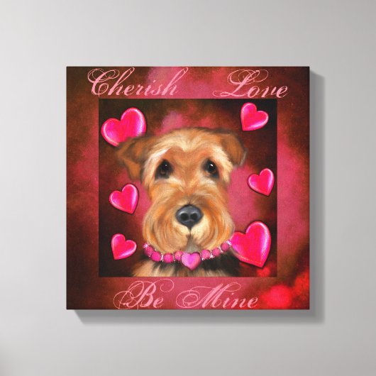 Airedale Valentine Leinwanddruck (Vorderseite)
