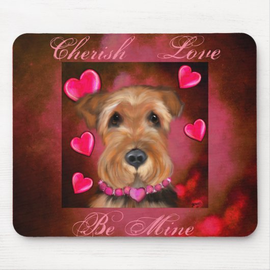 Airedale Valentine Mousepad (Vorne)